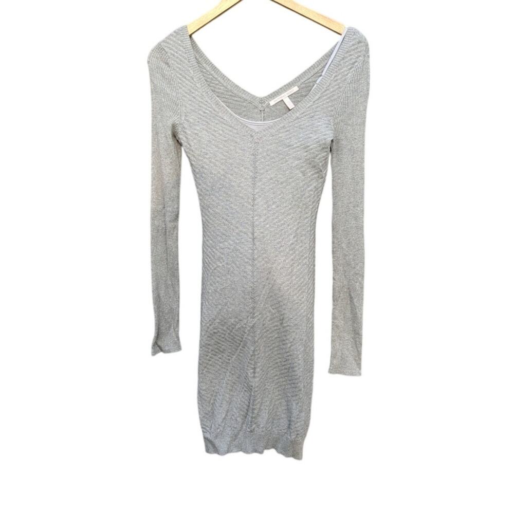 Y2K Vintage Victorias Secret Grey Gray Sweater Dress Scoop Neck Knit Size XS